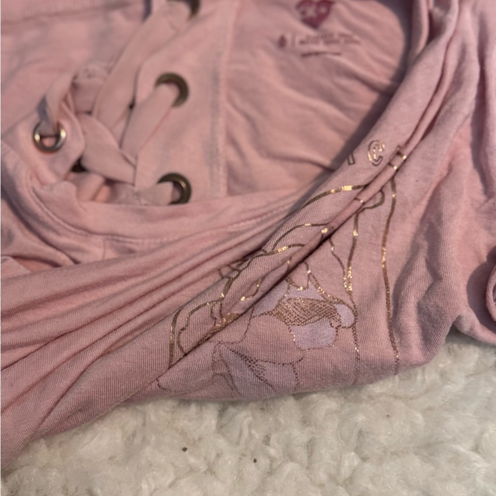 Calvin Klein Soft Pink Lace-Up Blouse